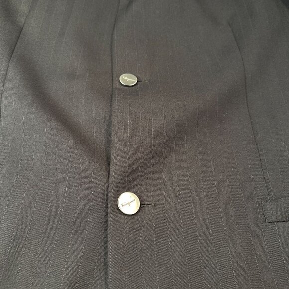 Versace Istante Mens Blazer Italy Pinstripe Single Breasted Jacket 3 Button - Picture 4 of 16